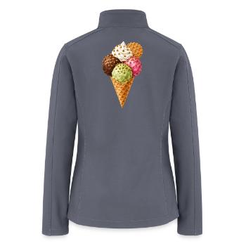 Geometric Ice Cream | Low Poly Ice Cream Cone - Women’s Soft Shell Jacket - gray - Back