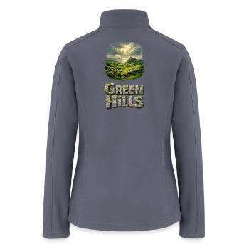 Green Hills Stone Text Landscape - Women’s Soft Shell Jacket - gray - Back
