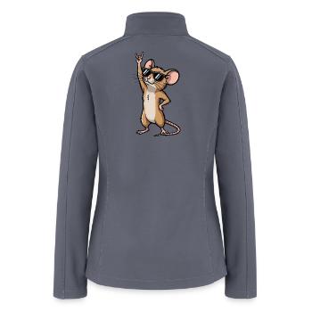 Cool Mouse Rat Rock Musician Comic - Women’s Soft Shell Jacket - gray - Back