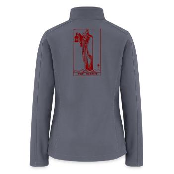 The Hermit Tarot Card Occult Gothic Mythology - Women’s Soft Shell Jacket - gray - Back
