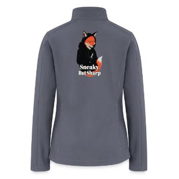 Cool Fox in Hoodie Holding Dagger - Women’s Soft Shell Jacket - gray - Back