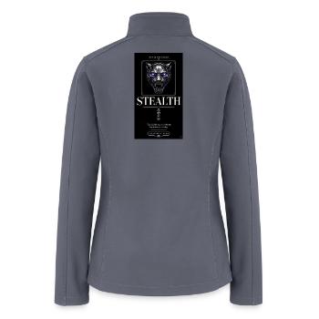 Stealth Cyber Panther Liquid Chrome Aesthetic Tee - Women’s Soft Shell Jacket - gray - Back