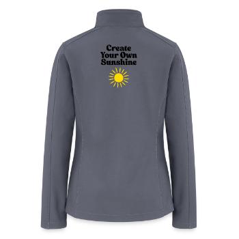 Vivid Sunburst Emblem Design - Women’s Soft Shell Jacket - gray - Back