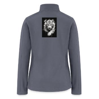 White Tiger Blue Eyes  - Women’s Soft Shell Jacket - gray - Back