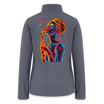 Saxophonist Girl Vaporwave - Women’s Soft Shell Jacket - gray - Back