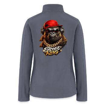 Street King Gorilla Hip Hop Art - Women’s Soft Shell Jacket - gray - Back