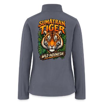 Sumatran Tiger Wild Indonesia - Women’s Soft Shell Jacket - gray - Back