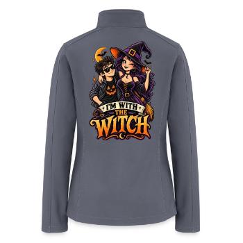 I'm With the Witch Funny Halloween Couples - Women’s Soft Shell Jacket - gray - Back