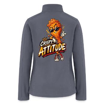 Crispy Attitude Fried Chicken Funny Food - Women’s Soft Shell Jacket - gray - Back