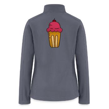Pink Ice Cream Pop Art Cone - Women’s Soft Shell Jacket - gray - Back
