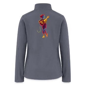Female Guitarist Retrowave - Women’s Soft Shell Jacket - gray - Back