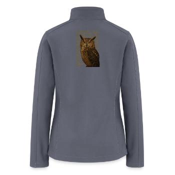 Majestic Owl Night Wisdom Design - Women’s Soft Shell Jacket - gray - Back