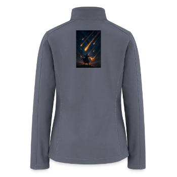 Celestial Meteor Shower Enthusiast Design - Women’s Soft Shell Jacket - gray - Back