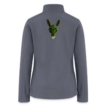 Stitched Grin Bunny Plush - Women’s Soft Shell Jacket - gray - Back