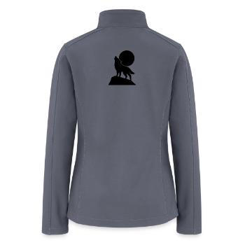 Howling Wolf Under Full Moon – Wild Spirit Silhoue - Women’s Soft Shell Jacket - gray - Back