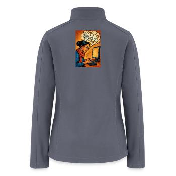 Women Coder Brainstorming at Computer - Women’s Soft Shell Jacket - gray - Back