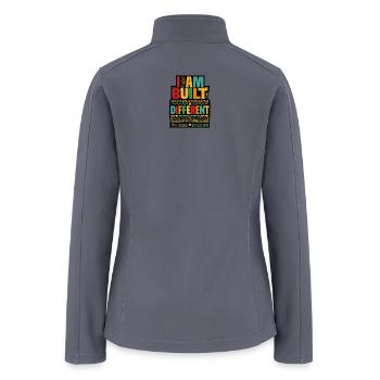 I Am Built Different Tribal Color Typography - Women’s Soft Shell Jacket - gray - Back