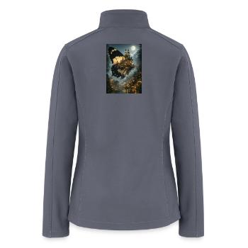 Majestic Butterfly City Under Moonlight – Surreal  - Women’s Soft Shell Jacket - gray - Back
