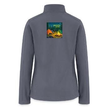 Campfire Adventure Night Scene - Women’s Soft Shell Jacket - gray - Back