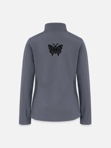 Intricate Lace Butterfly - Women’s Soft Shell Jacket - gray