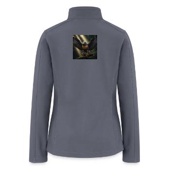 Stormwing Falcon in Backlit Forest - Women’s Soft Shell Jacket - gray - Back