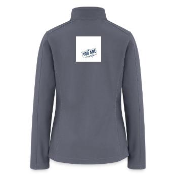 You Are Enough Motivational Stamp - Women’s Soft Shell Jacket - gray - Back
