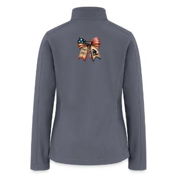 Honor the Brave Patriotic Bow - Women’s Soft Shell Jacket - gray - Back