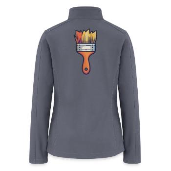 Vivid Brushstroke Pop Art - Women’s Soft Shell Jacket - gray - Back