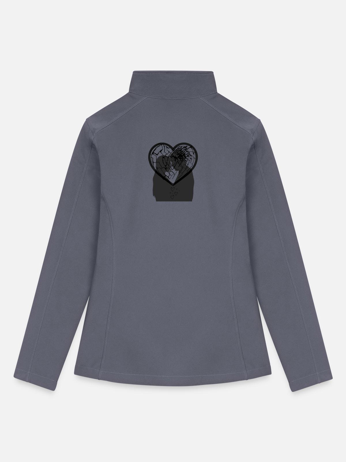 Cracked Heart - Women’s Soft Shell Jacket - gray - Back