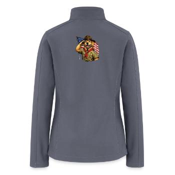 Patriotic Pup Scout Salute - Women’s Soft Shell Jacket - gray - Back