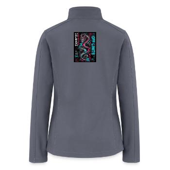 Neon Dragon Chaos Print - Women’s Soft Shell Jacket - gray - Back