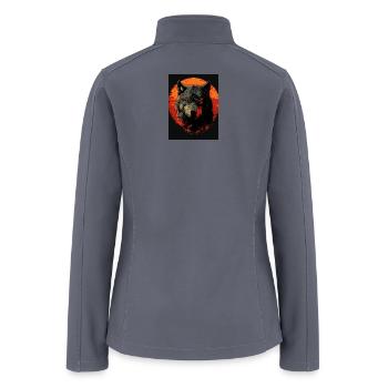 Crimson Moon Wolf - Women’s Soft Shell Jacket - gray - Back