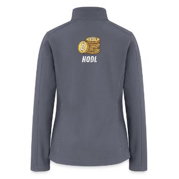 Bitcoin HODL Crypto Coins Stack Meme Trader - Women’s Soft Shell Jacket - gray - Back