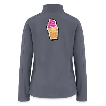 Pink Ice Cream Cone Swirl - Women’s Soft Shell Jacket - gray - Back