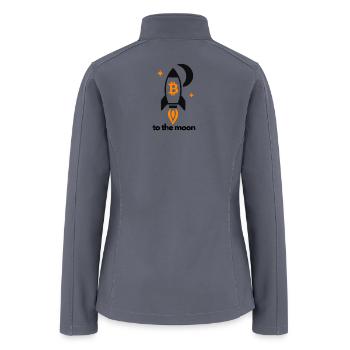 Bitcoin To The Moon Rocket Crypto HODL Meme - Women’s Soft Shell Jacket - gray - Back