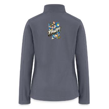 PawP Surfing Corgi Comic - Women’s Soft Shell Jacket - gray - Back