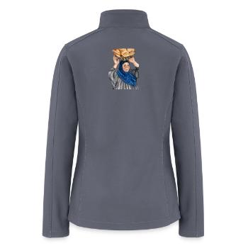 Bread Carrier in Blue Hijab - Women’s Soft Shell Jacket - gray - Back