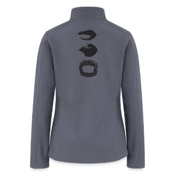 Mono Lip Print Kiss Pattern - Women’s Soft Shell Jacket - gray - Back
