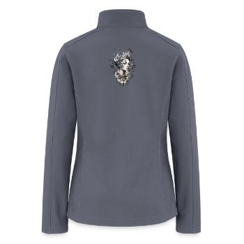 Steampunk Floral Portrait - Women’s Soft Shell Jacket - gray - Back