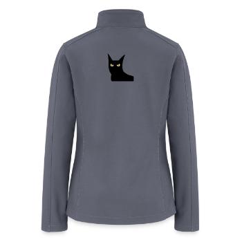 Noir Cat Silhouette with Golden Eyes - Women’s Soft Shell Jacket - gray - Back