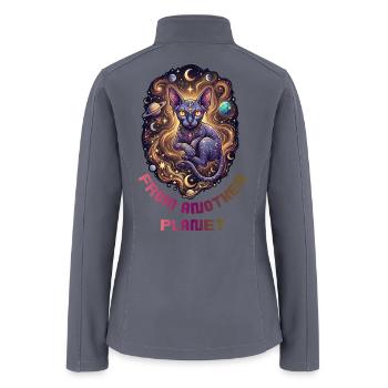 Sphynx Cat From Another Planet Cosmic Art - Women’s Soft Shell Jacket - gray - Back