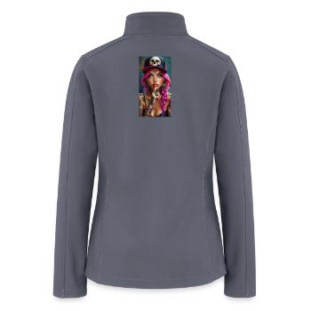 Skull Crowned Tattooed Pixie - Women’s Soft Shell Jacket - gray - Back