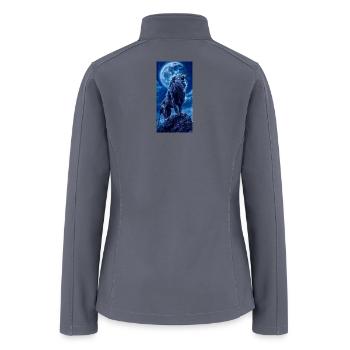Blue Moon Howling Wolf - Women’s Soft Shell Jacket - gray - Back