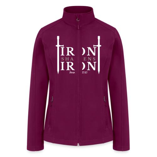Iron Sharpens Iron - Proverbs 27:17 (White & Grey) - Women’s Soft Shell Jacket