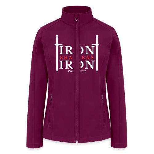 Iron Sharpens Iron - Proverbs 27:17 (White & Red) - Women’s Soft Shell Jacket
