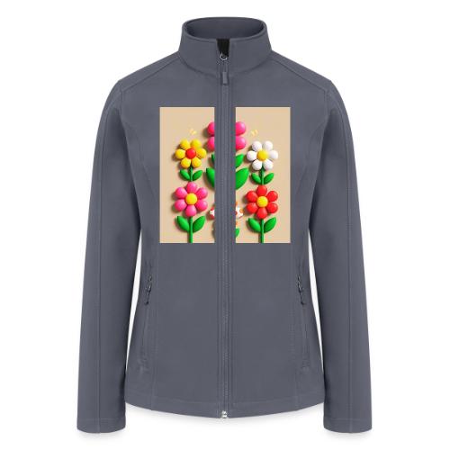 3D Flowers and Butterflies in Amber, Floral Design - Women’s Soft Shell Jacket