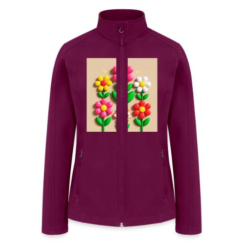 3D Flowers and Butterflies in Amber, Floral Design - Women’s Soft Shell Jacket
