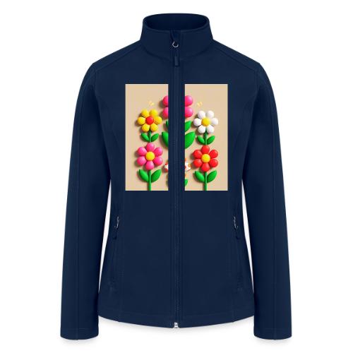 3D Flowers and Butterflies in Amber, Floral Design - Women’s Soft Shell Jacket