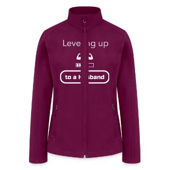 Leveling Up to a husband - Women’s Soft Shell Jacket - raspberry - Front