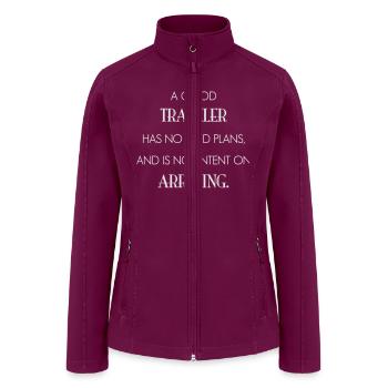 A good traveler has no fixed plans. - Women’s Soft Shell Jacket - raspberry - Front
